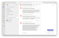 Screenshot of Nectar's Microsoft Teams integration, allowing employees to give and receive recognition right where they work. Here, users can send shoutouts, add points, and celebrate achievements directly in chat, so appreciation becomes part of a team’s everyday conversations.