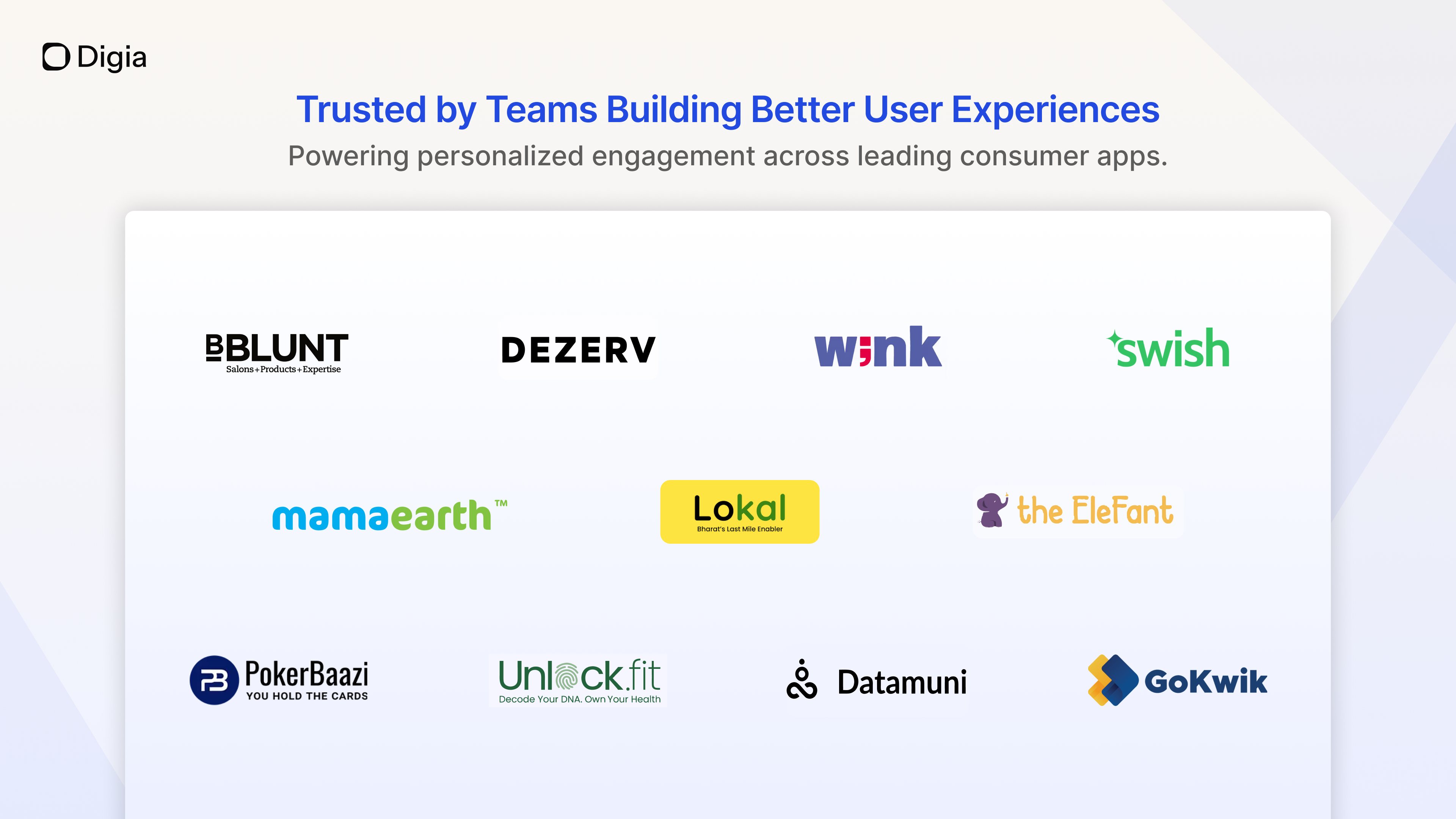 Screenshot of some of Digia Engage's users.