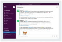 Screenshot of how Bonusly integrates natively with both Slack and Microsoft Teams so recognition happens in the flow of work. Employees can give, receive, and react to recognition directly in their chat channels, boosting participation and making appreciation feel immediate and natural. With updates and celebrations surfacing where conversations already happen, recognition becomes a daily habit—not another tool to remember.