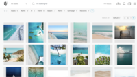 Screenshot of Assets can be found in the DAM using various filters. Different layouts are available (square, list, column and line)