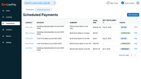 Screenshot of scheduled payments.