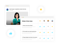 Screenshot of video interview results