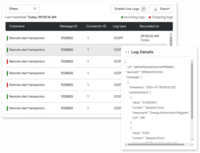 Screenshot of detailed log data, used to monitor real-time events and transactions across all charging stations. Monitoring log data and diagnostic data helps identify issues, analyze performance, and keep operations running smoothly.