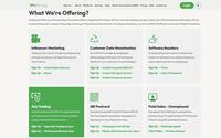 Screenshot of an overview of PerPayment Ads Trading. With a one-time $1,000 fee, clients get a dedicated account manager and access to managed ad trading with budgets from $25,000 to $1 million.