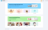 Screenshot of The home page of AnyErase Watermark Remover