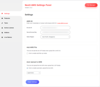 Screenshot of Settings panel