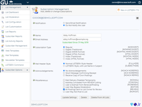 Screenshot of Each subscriber can be granted specific permissions and customize their notification preferences using the web interface.