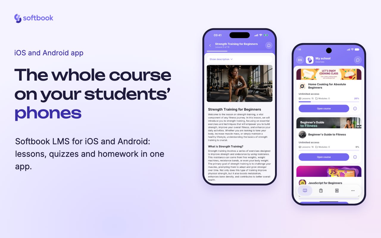 Screenshot of The whole course on students' phones
