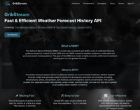 Screenshot of the main GribStream.com site.