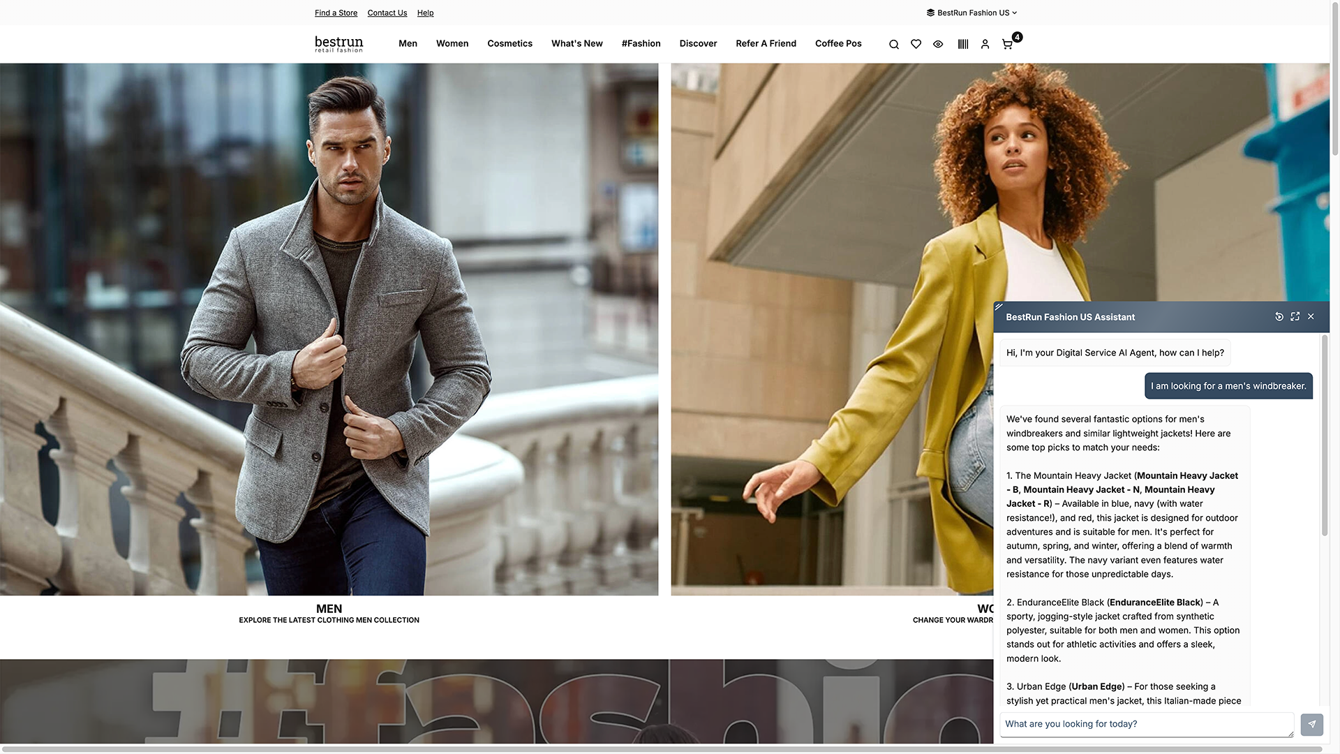 Screenshot of product discovery and personalization to turn shopper intent into purchases.