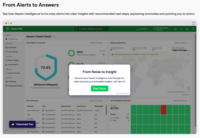 Screenshot of where Veeam Intelligence turns noisy alerts into clear insights with recommended next steps, explaining anomalies and pointing out the next best action.
