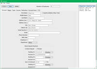 Screenshot of Sort employees by their last name, employee number, or department. Separate active or inactive employees, track accrued hours and assign specific Incomes and Deductions for each employee.