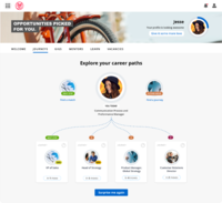Screenshot of Fuel50 gives people a line of sight to opportunities in the business, both lateral and vertical, and shows them gap analysis to kick-start their career growth journey.