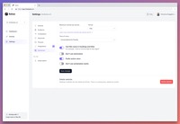 Screenshot of advanced settings