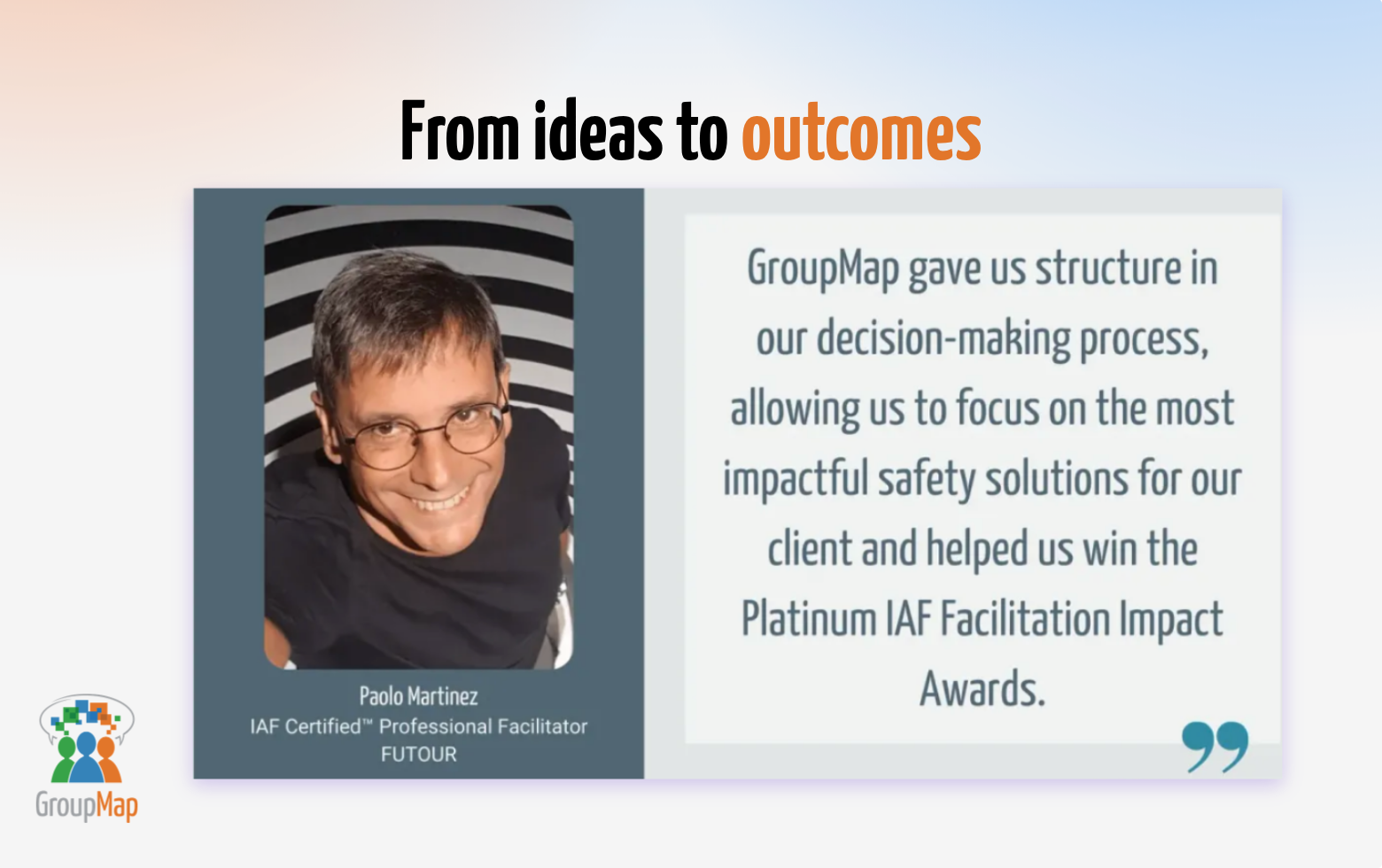 Screenshot of From ideas to outcomes: Make meeting and workshops meaningful and outcome focused with instant results and shareable reports.