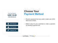 Screenshot of some of the multiple payment methods
