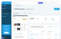 Screenshot of the interface to plan, promote, and run events or auctions, with ticketing, payments, and donor data automatically connected.
