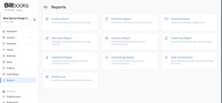 Screenshot of the centralized reports dashboard in billbooks featuring ten essential business reports, including collections, outstandings, expenses, inventory, and profit & loss, giving you quick access to key financial insights.