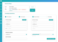 Screenshot of a view of the automated email outreach feature. This reaches potential customers multichannel to increase meeting and sales conversion rates.