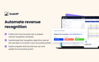Screenshot of ScaleXP's automate revenue recognition, which uses machine learning algorithms that read and process data and text on invoices. This functionality can be used in combination with or without a CRM connection.