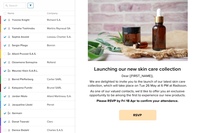 Screenshot of customized, measurable email campaigns