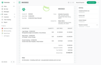 Screenshot of where to generate and manage client invoices within projects.