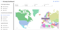 Screenshot of the 4Comply Dashboardm, which is the central hub for configuring 4Comply, adding new regulations, performing searches and running reports.