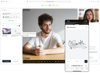 Screenshot of the interface to E-sign documents during calls from desktop, tablet or mobile.