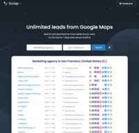 Screenshot of Try our search engine for free on the homepage.