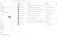 Screenshot of Candidate search