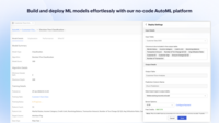 Screenshot of the interface to build and deploy ML models with the no-code AutoML platform