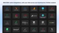 Screenshot of some of the available 500+ native integrations that unify data across a business for a holistic analysis