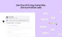 Screenshot of where to use AI to summarize, tag, and transcribe calls and texts