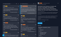 Screenshot of vulnerability intelligence