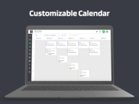 Screenshot of Customizable calendar acts as your central hub, giving your staff one place to manage scheduling and availability, check-in clients, view upcoming session details, and transact.