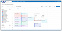 Screenshot of Academic scheduling and timetable management — visualize and manage course schedules by day, week, or month, with faculty assignment, physical and virtual classroom allocation, and real-time session details per subject.