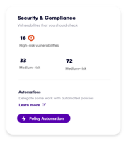 Screenshot of Syskit Point’s Security & Compliance Dashboard, which provides a centralized view of permissions, user activity, and external sharing across a Microsoft 365 environment. Users can monitor who has access to sensitive data, enforce policies, and take immediate action to prevent unauthorized access or data leaks. With built-in compliance and security checks, the dashboard helps to ensure regulatory alignment and quickly mitigate potential risks.