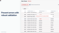 Screenshot of data validation