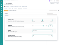 Screenshot of Creating or changing a service in a cloud provider in a few clicks