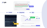 Screenshot of the creation, negotiation, and signing process, in fynk