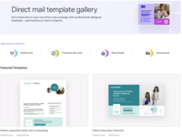 Screenshot of the Lob Template Gallery. This includes professionally designed templates optimized by a team of experts.