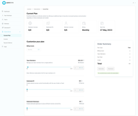 Screenshot of Tailor your current plan according to your business needs