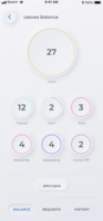 Screenshot of Real-time view of employee leave balance and history