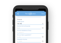 Screenshot of the rental prequalification flow.