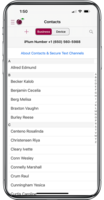 Screenshot of Business contacts