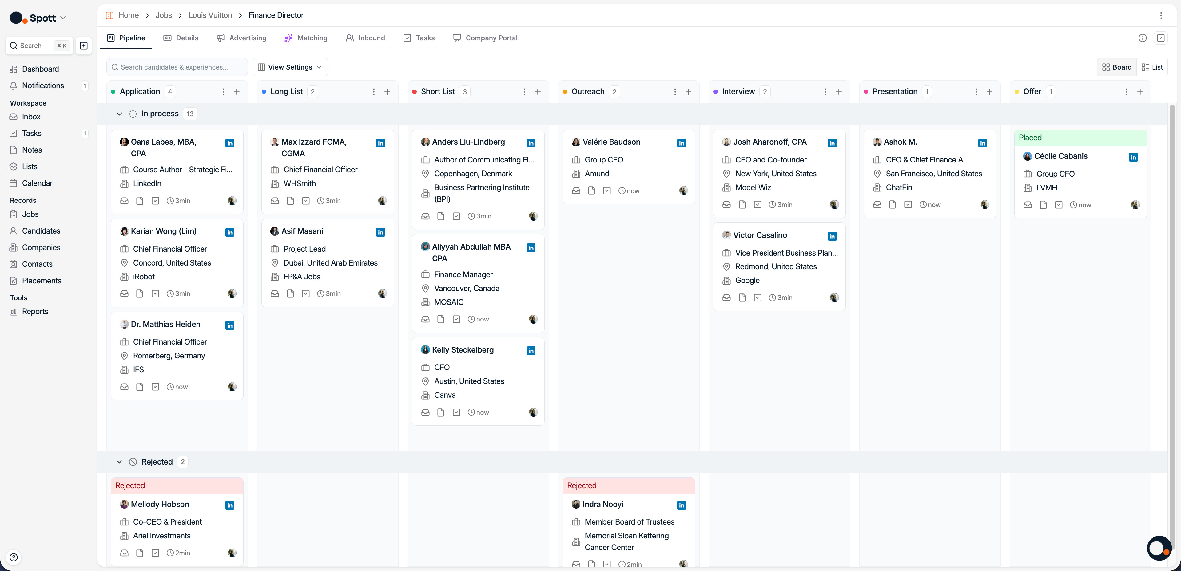 Screenshot of Spott Job Pipeline