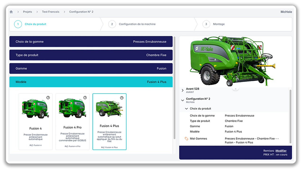 Screenshot of the guided configuration process