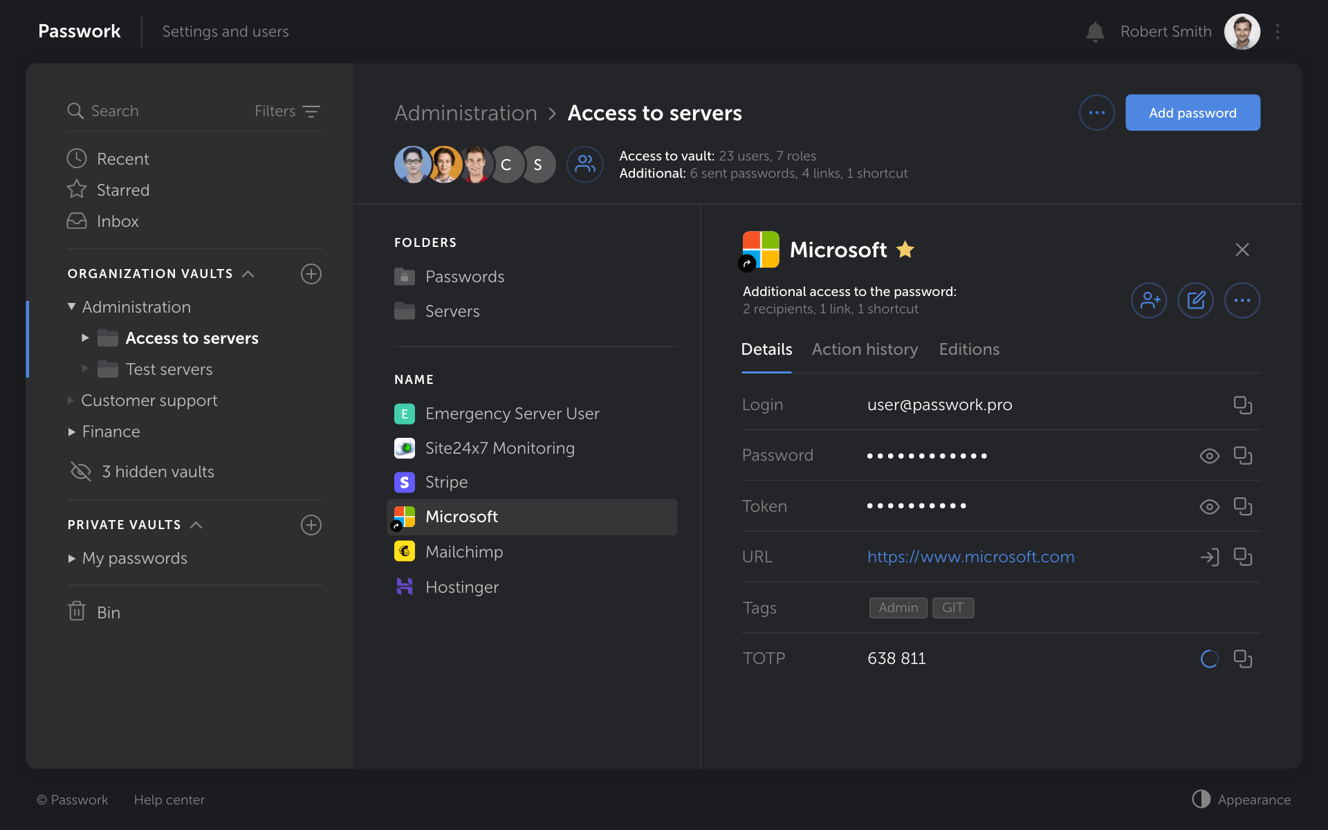 Screenshot of the available themes: light, dark or combined