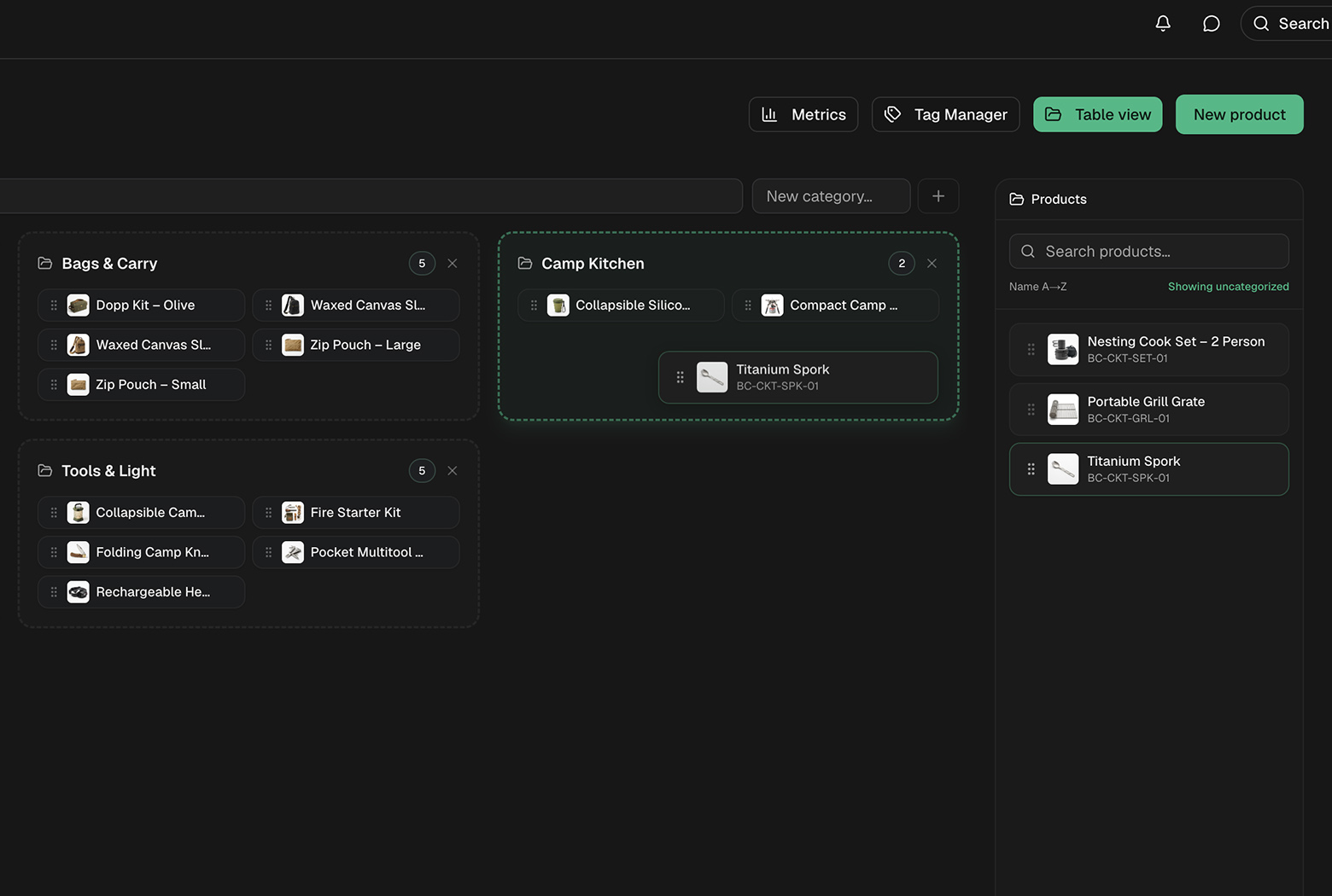 Screenshot of Category
