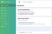 Screenshot of the user dashboard